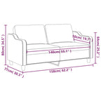 Dvivietė sofa, tamsiai pilkos spalvos, 140cm, audinys