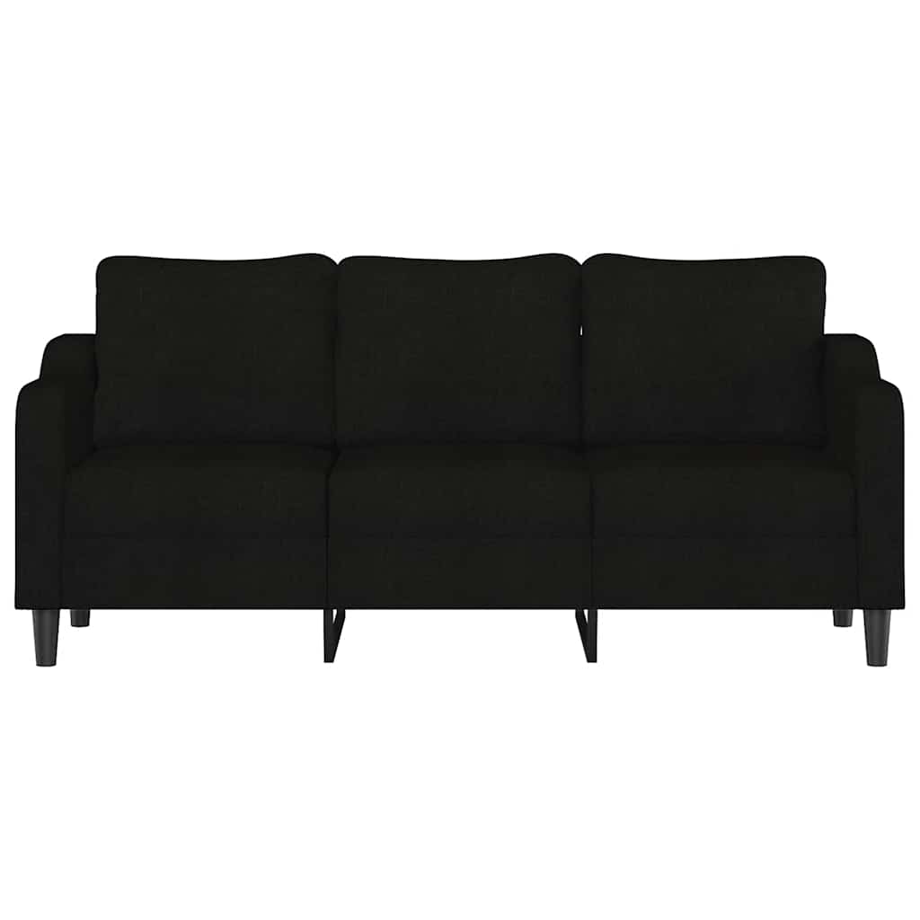 Trivietė sofa, juodos spalvos, 180cm, audinys