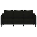 Trivietė sofa, juodos spalvos, 180cm, audinys