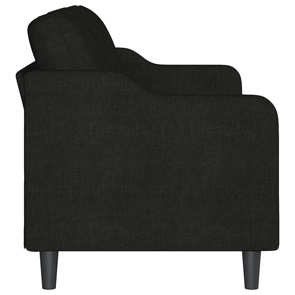 Trivietė sofa, juodos spalvos, 180cm, audinys