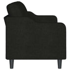 Trivietė sofa, juodos spalvos, 180cm, audinys