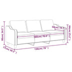 Trivietė sofa, taupe spalvos, 180cm, audinys