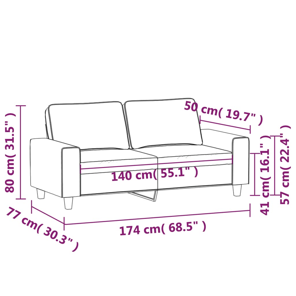 Dvivietė sofa, šviesiai pilkos spalvos, 140cm, audinys