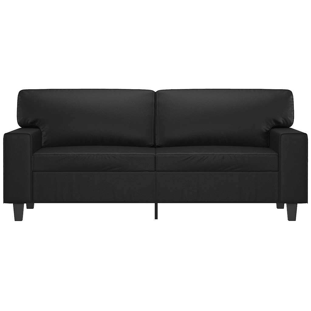 Dvivietė sofa, juodos spalvos, 140cm, dirbtinė oda