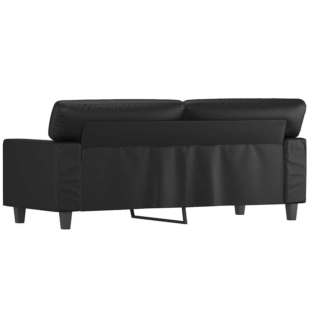 Dvivietė sofa, juodos spalvos, 140cm, dirbtinė oda