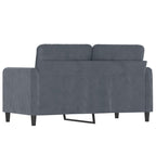 Dvivietė sofa, tamsiai pilkos spalvos, 120cm, aksomas