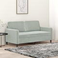 Dvivietė sofa, šviesiai pilkos spalvos, 140cm, aksomas