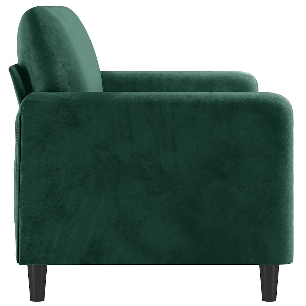 Dvivietė sofa, tamsiai žalios spalvos, 140cm, aksomas