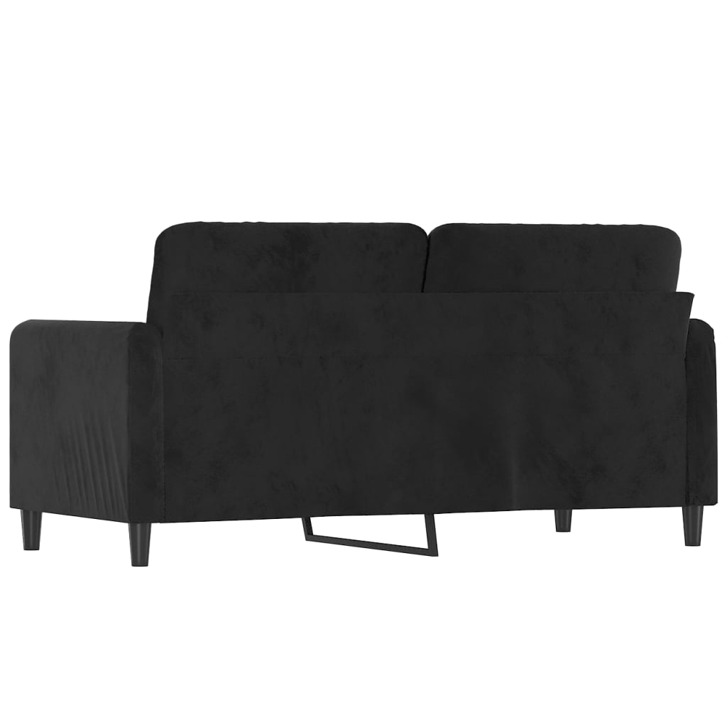 Dvivietė sofa, juodos spalvos, 140cm, aksomas