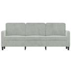 Trivietė sofa, šviesiai pilkos spalvos, 180cm, aksomas