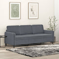 Trivietė sofa, tamsiai pilkos spalvos, 180cm, aksomas