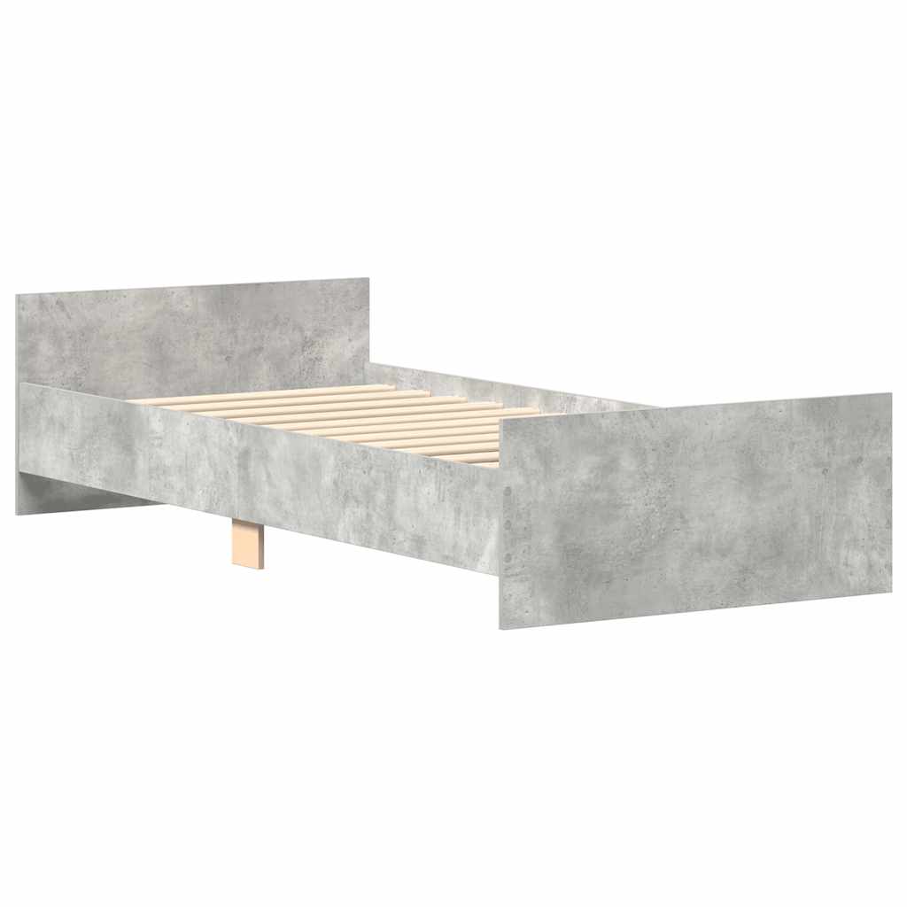 Lovos rėmas, betono, 75x190cm, apdirbta mediena, vienvietis