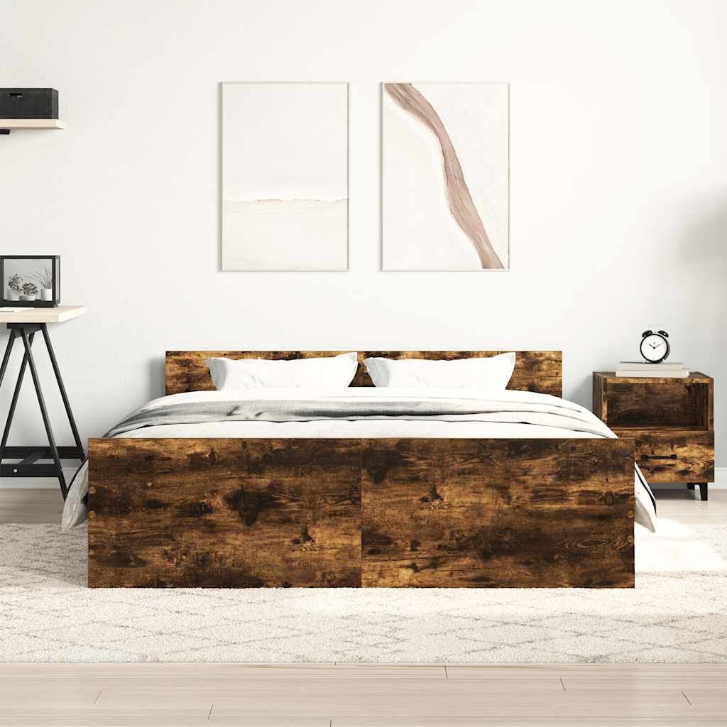Lovos rėmas su galvūgaliu ir kojūgaliu, dūminis, 120x200cm