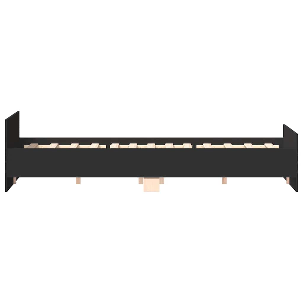 Lovos rėmas su galvūgaliu ir kojūgaliu, juodas, 160x200cm