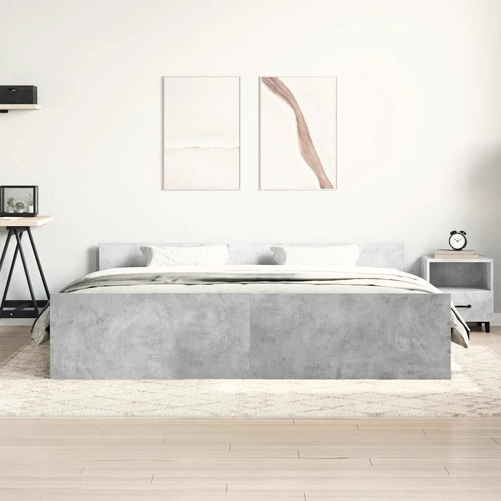 Lovos rėmas su galvūgaliu ir kojūgaliu, betono, 180x200cm