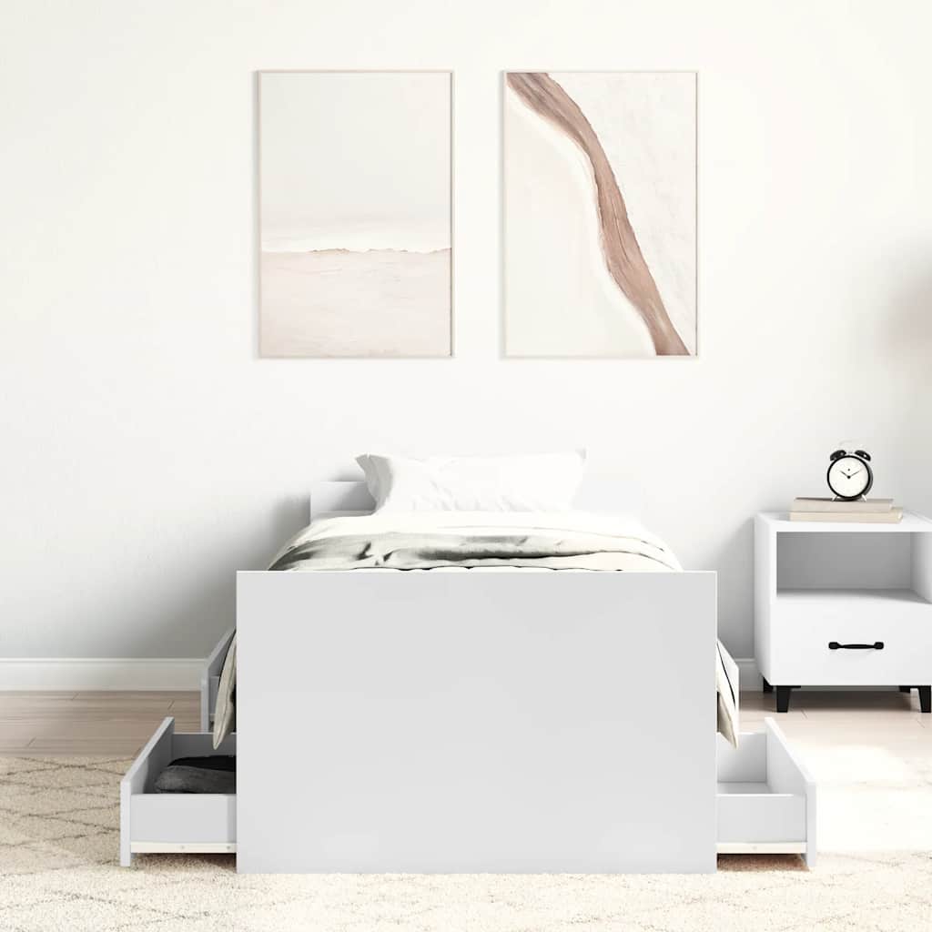 Lovos rėmas su galvūgaliu ir kojūgaliu, baltas, 100x200cm