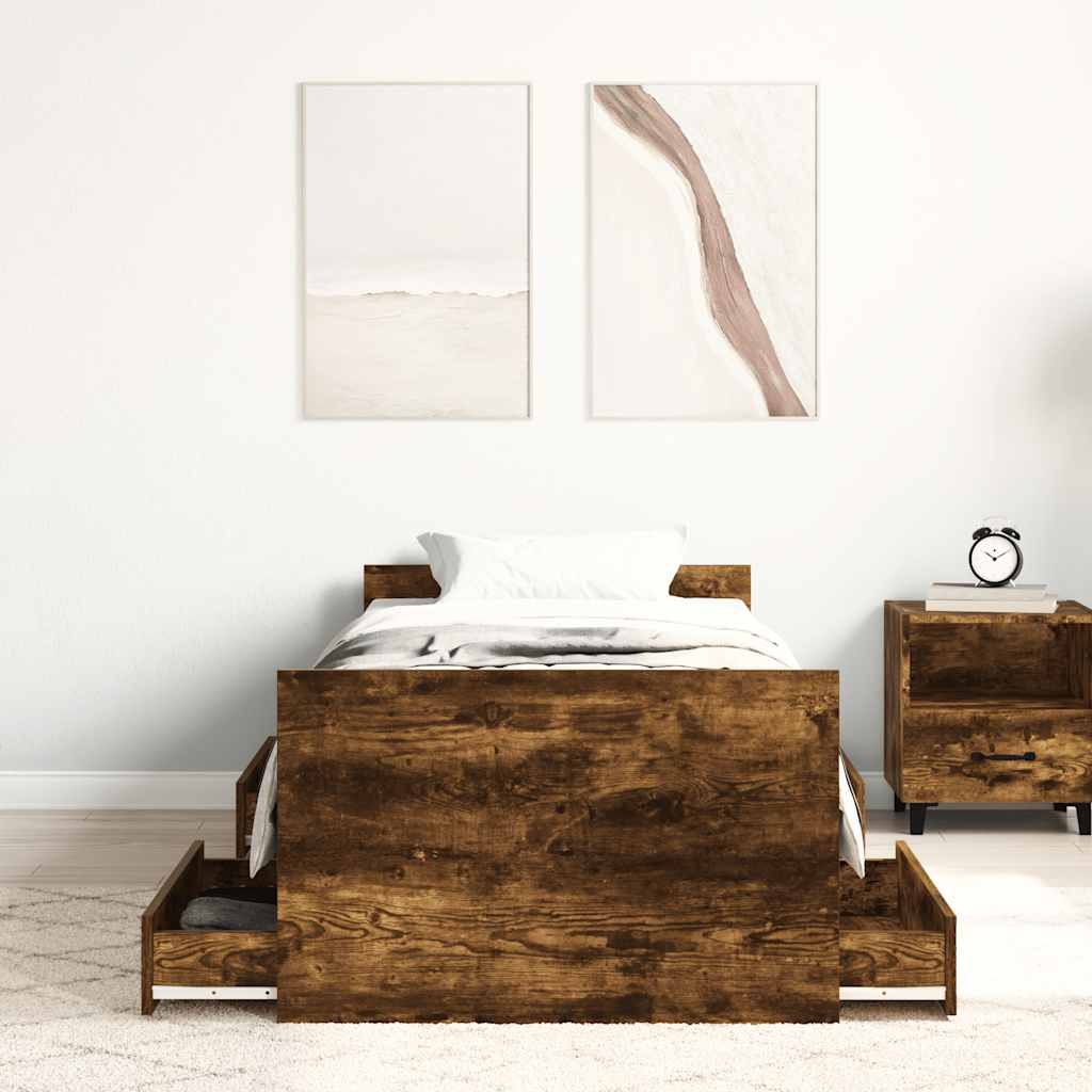 Lovos rėmas su galvūgaliu ir kojūgaliu, dūminis, 100x200cm
