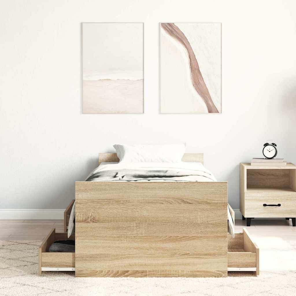 Lovos rėmas su galvūgaliu ir kojūgaliu, ąžuolo, 90x200cm