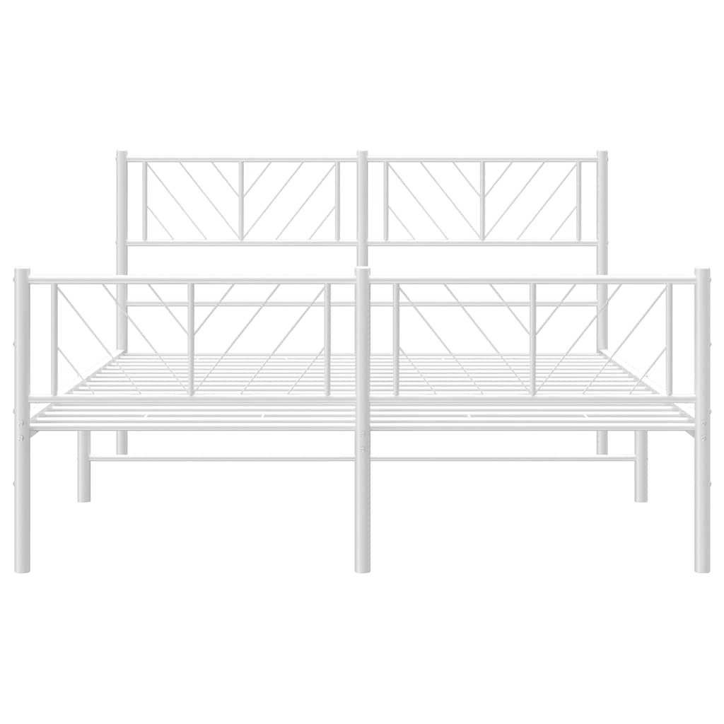 Lovos rėmas su galvūgaliu/kojūgaliu, baltas, 150x200cm, metalas