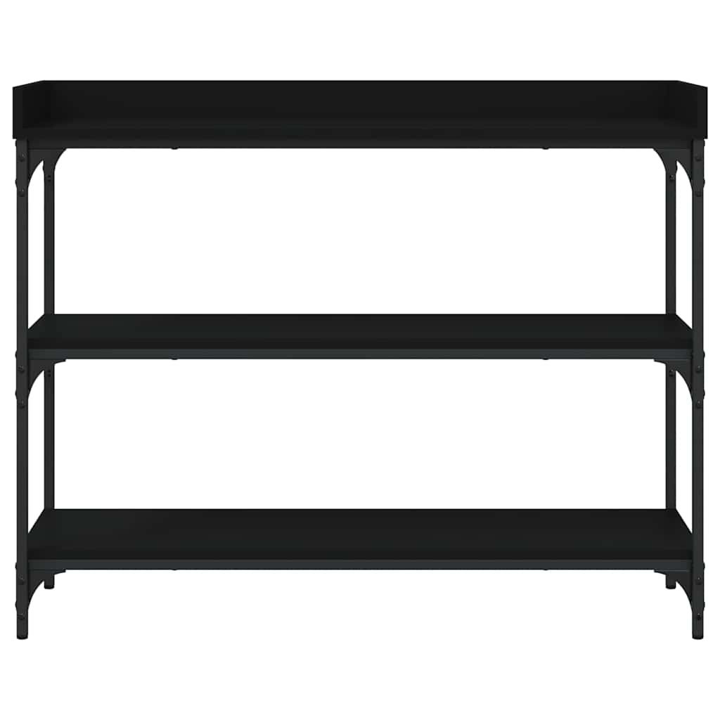 Konsolinis staliukas su lentynomis, juodos spalvos, 100x30x80cm