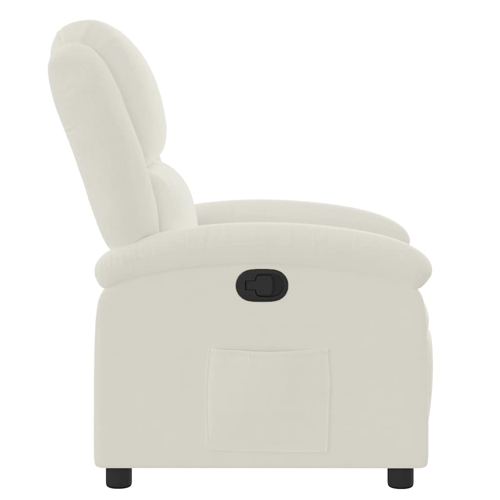 Atlošiamas krėslas, kreminės spalvos, aksominis