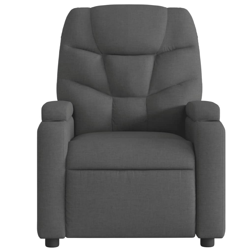 Atlošiamas krėslas, tamsiai pilkas, audinys