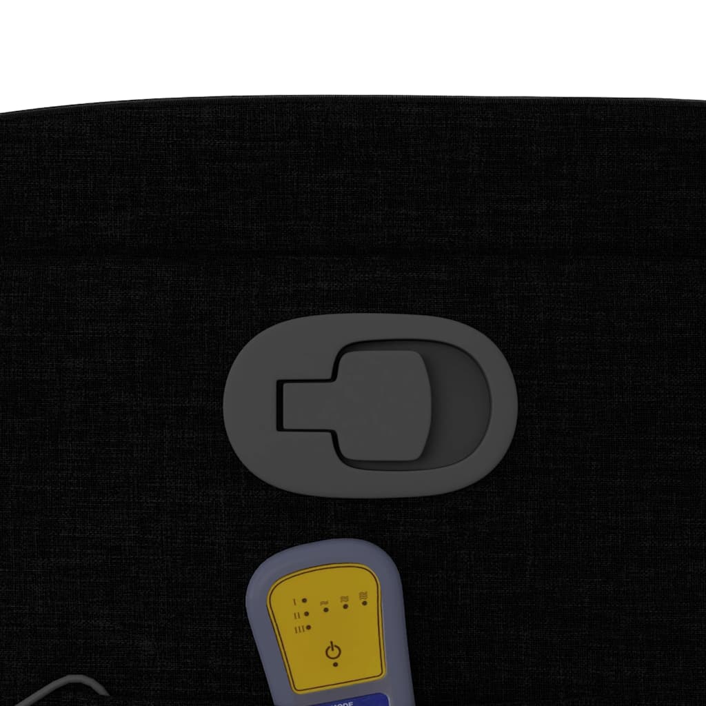 Atlošiamas masažinis krėslas, juodos spalvos, audinys