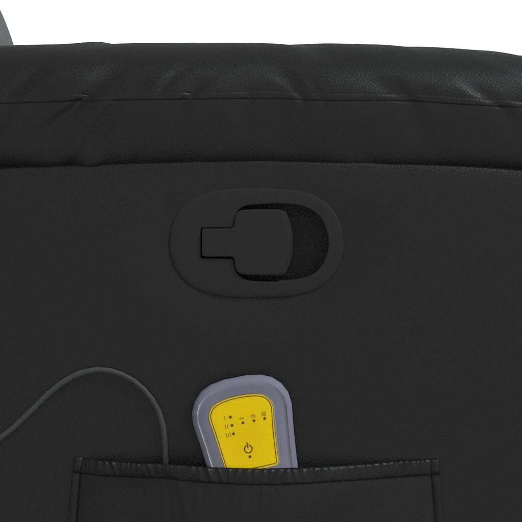 Atlošiamas masažinis krėslas, juodos spalvos, dirbtinė oda