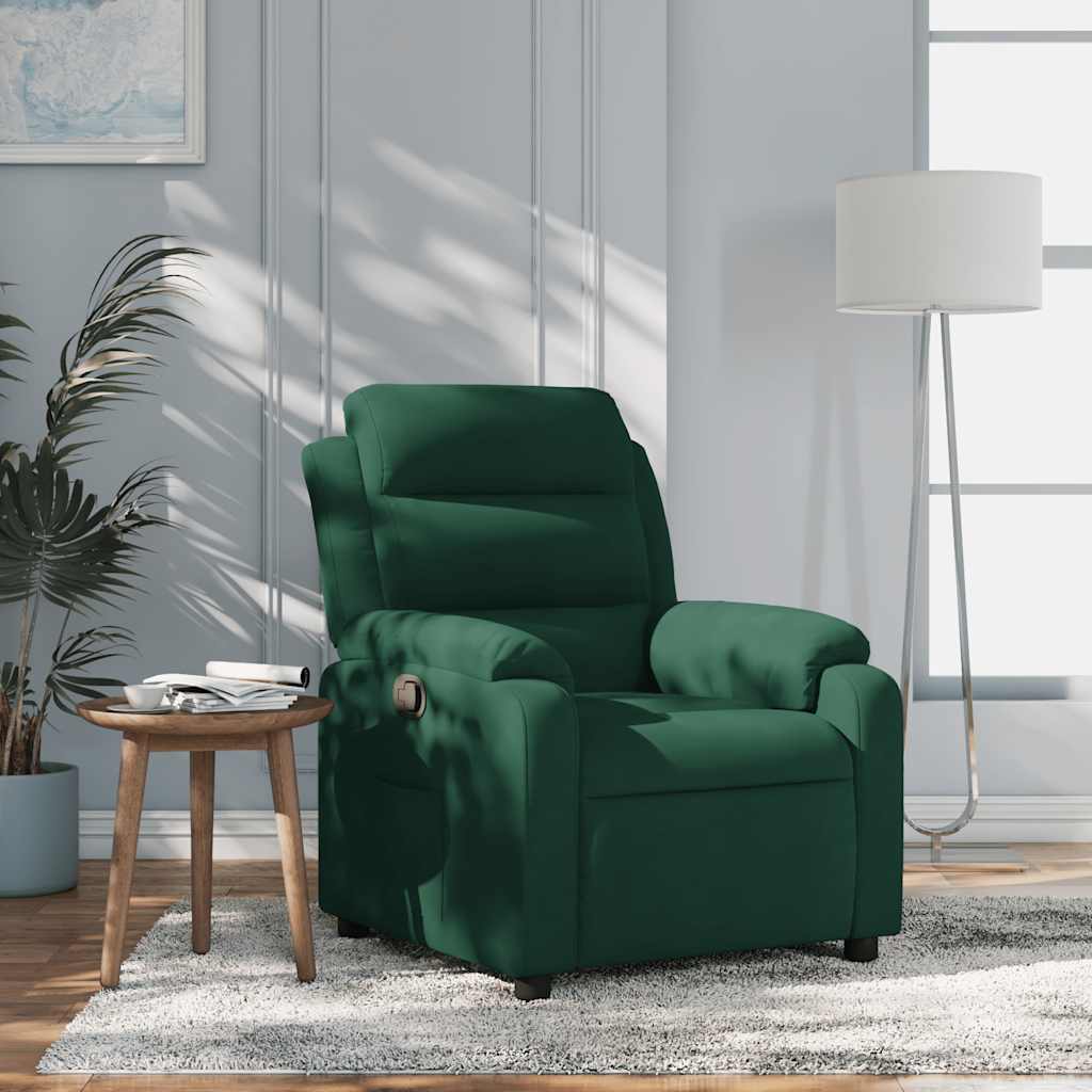Atlošiamas krėslas, tamsiai žalios spalvos, aksomas