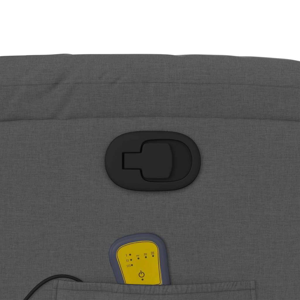 Atlošiamas masažinis krėslas, tamsiai pilkos spalvos, audinys