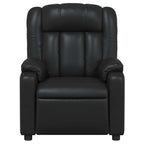 Atlošiamas masažinis krėslas, juodos spalvos, dirbtinė oda