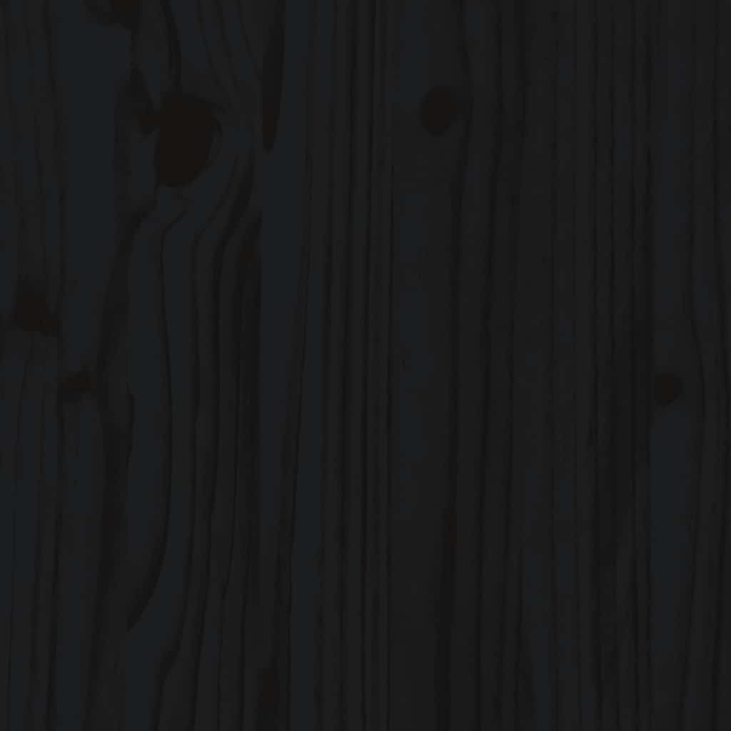 Aukšta vaikiška lova su čiuožykla, juoda, 80x200cm, pušis