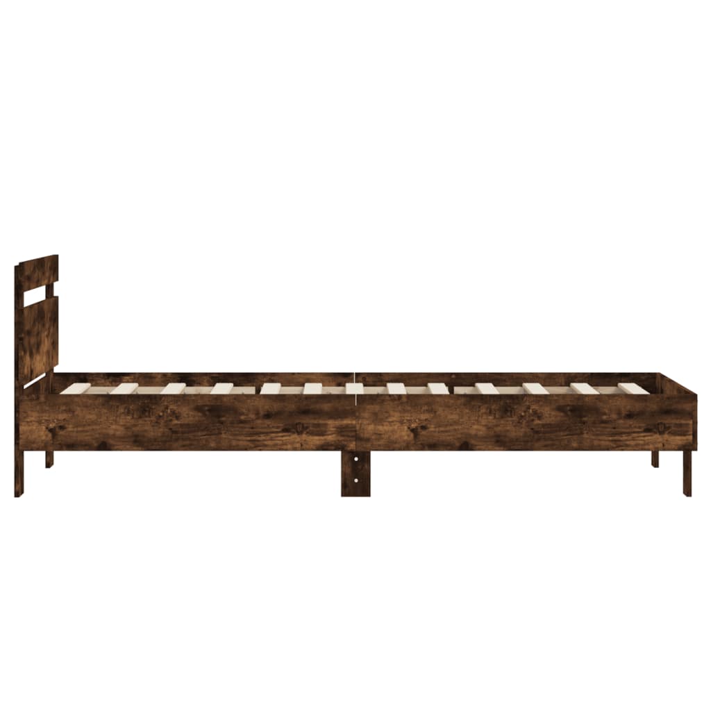 Lovos rėmas su galvūgaliu/be čiužinio, dūminio ąžuolo, 75x190cm