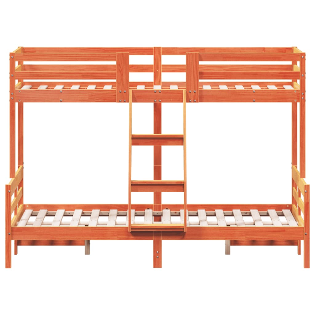 Dviaukštė lova, 90x200/120x200cm, vaško ruda, pušies masyvas