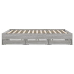 Lovos rėmas su stalčiais, pilkas ąžuolo, 180x200cm, mediena