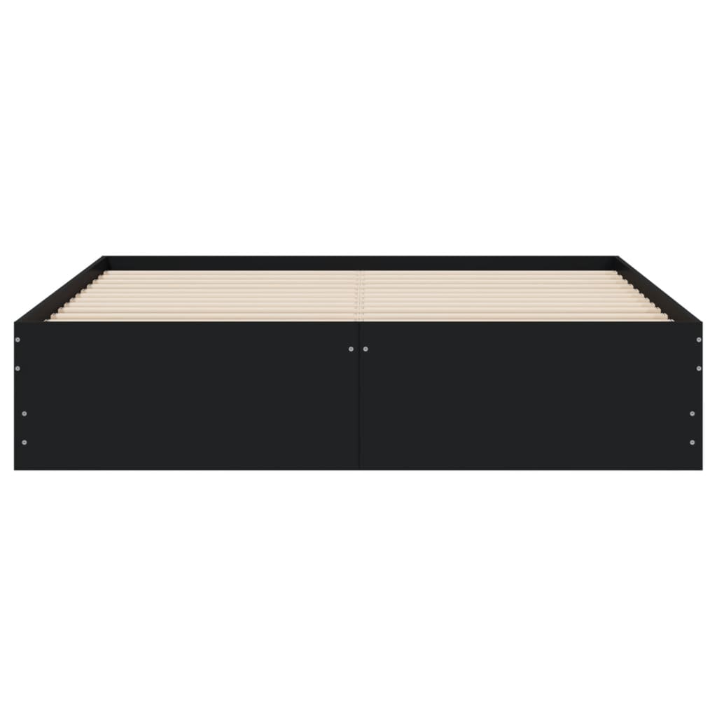 Lovos rėmas su stalčiais, juodas, 150x200cm, apdirbta mediena
