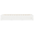Lovos rėmas su stalčiais, baltas, 100x200cm, apdirbta mediena