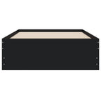 Lovos rėmas su stalčiais, juodas, 100x200cm, apdirbta mediena