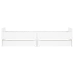 Lovos rėmas su stalčiais, baltos spalvos, 90x190cm