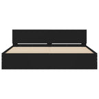 Lovos rėmas su galvūgaliu, juodos spalvos, 180x200cm