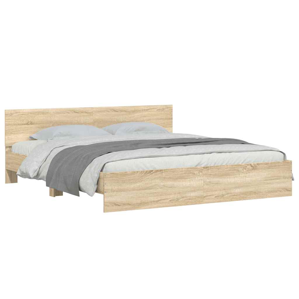 Lovos rėmas su galvūgaliu, sonoma ąžuolo spalvos, 160x200cm