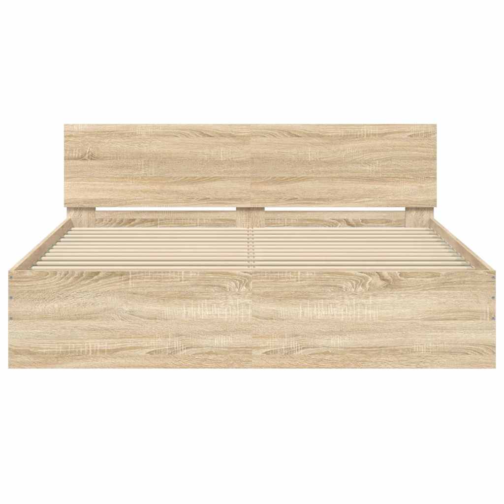 Lovos rėmas su galvūgaliu, sonoma ąžuolo spalvos, 140x190cm