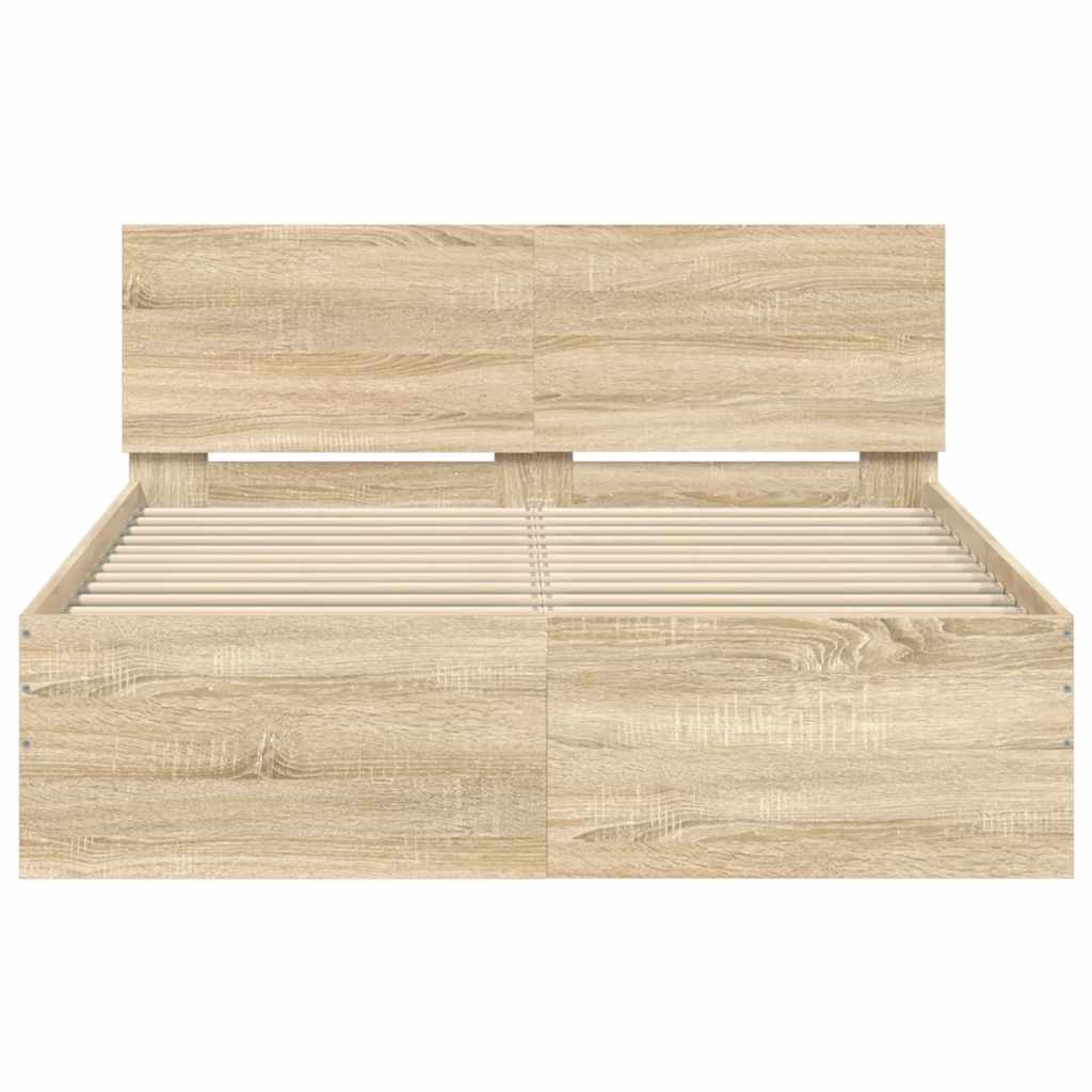 Lovos rėmas su galvūgaliu, sonoma ąžuolo spalvos, 135x190cm