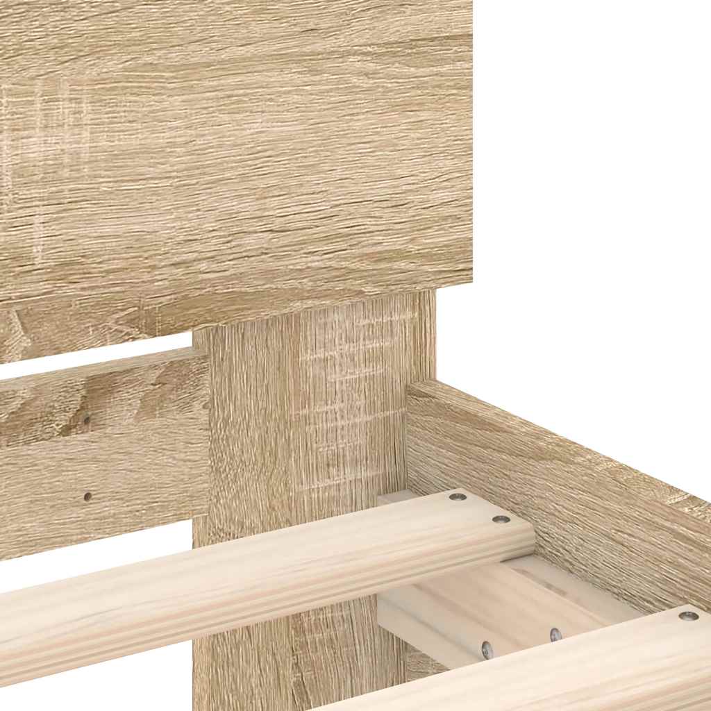 Lovos rėmas su galvūgaliu, sonoma ąžuolo spalvos, 135x190cm