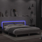 Lovos rėmas su galvūgaliu ir LED, pilkas ąžuolo, 180x200cm