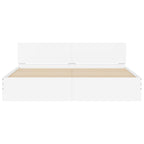 Lovos rėmas su galvūgaliu ir LED, baltos spalvos, 200x200cm