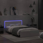 Lovos rėmas su galvūgaliu ir LED, baltos spalvos, 140x200cm