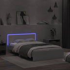 Lovos rėmas su galvūgaliu ir LED, baltos spalvos, 140x190cm