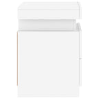 Naktinės spintelės su LED lemputėmis, 2vnt., baltos, 35x39x55cm