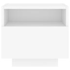 Naktinės spintelės su LED, 2vnt., baltos, 40x39x37cm